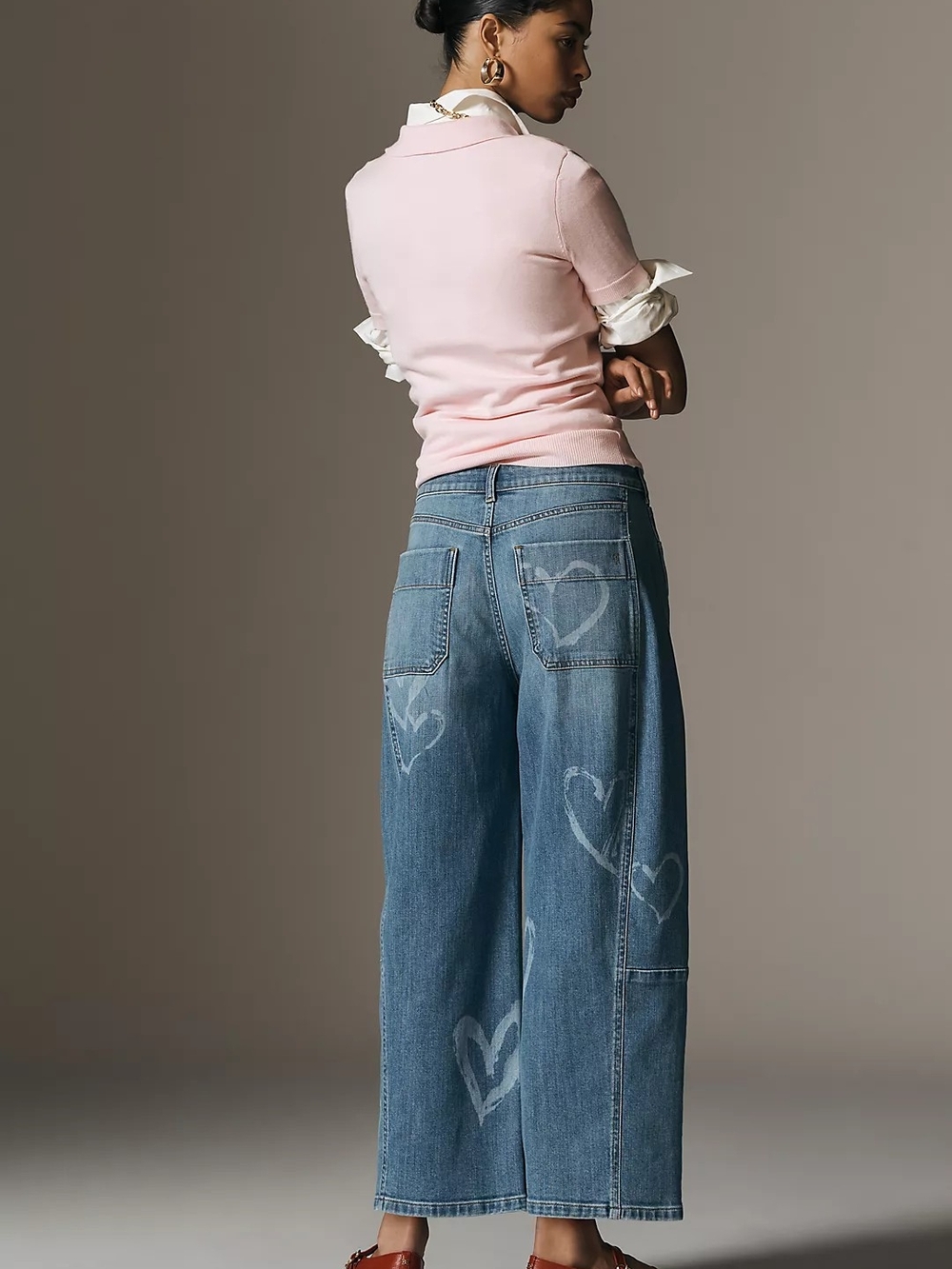 Pilcro The Kenna Mid-Rise Heritage Barrel Jeans Heart Icon Edition Sizes 28 - Picture 6 of 14